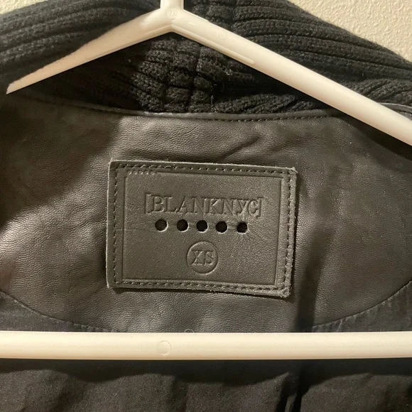 Black BlankNYC Leather Cardigan Jacket - Picture 3 of 8